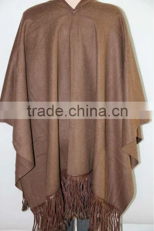 cashmere pashmina shawls wraps with leather fringes