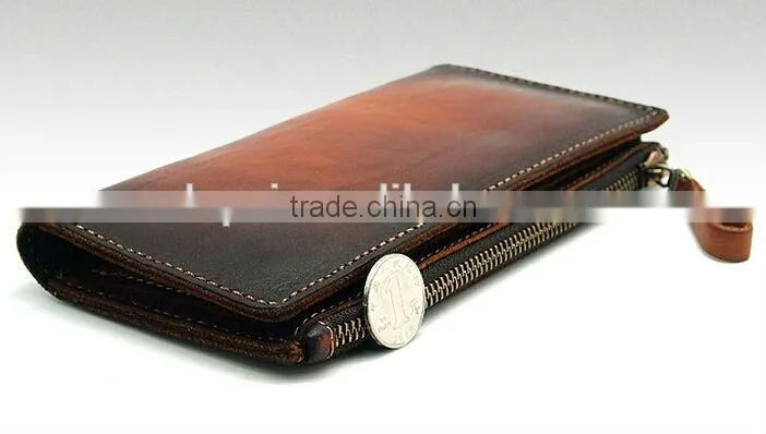 vintage men's long leather wallets men's brown leather wallets