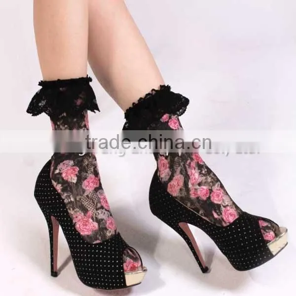 5047 Lace Anklet Socks with Ruffle