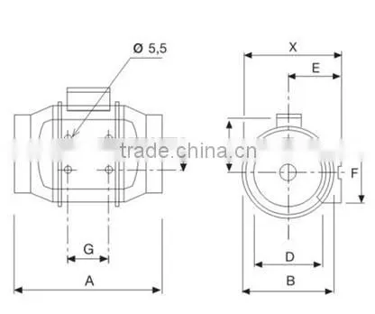 Hydroponics grow room duct inline fan 5"