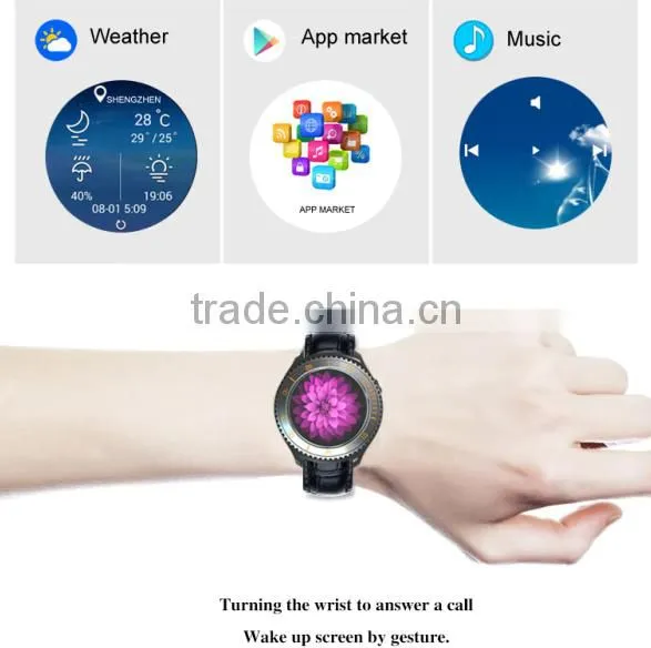 Round screen smart watch I2 Quad core speed Android smart watch MTK 6580