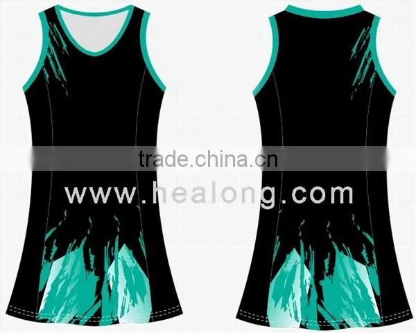 cool dry 100% polyester sublimated netball jersey