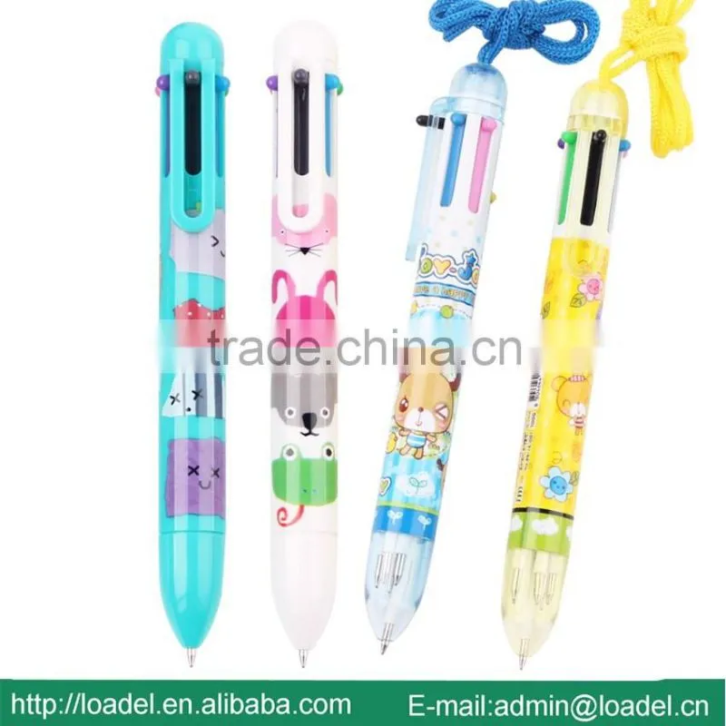 Promotion plastic 6 color pen