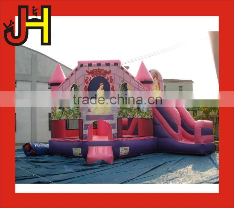 2016 Commercial Princess Inflatable Bouncy Castle With Slide