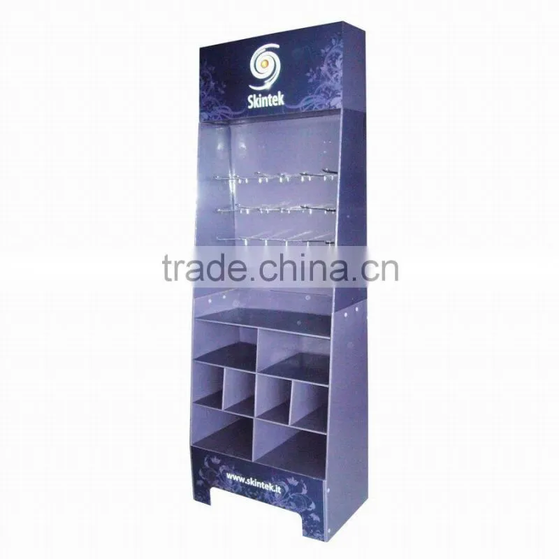 Cardboard Hanging PDQ Sidekick POP Display with Peg Hook made from direct factory