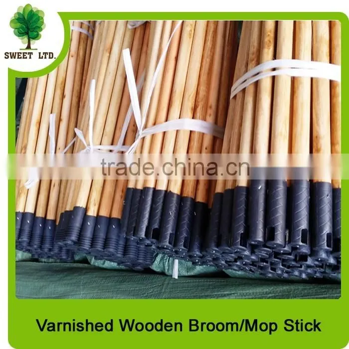 Cheapest wooden broom stick varnished 2.2*120cm with italian screw