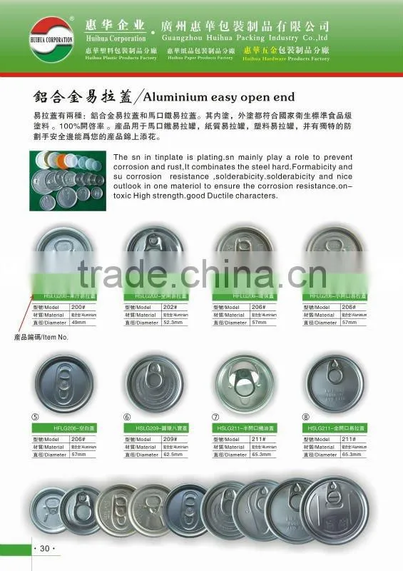 Aluminum easy open lids
