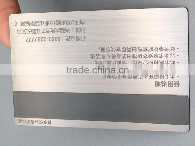 Promotional stainless steel metal business card with magnetic stripe