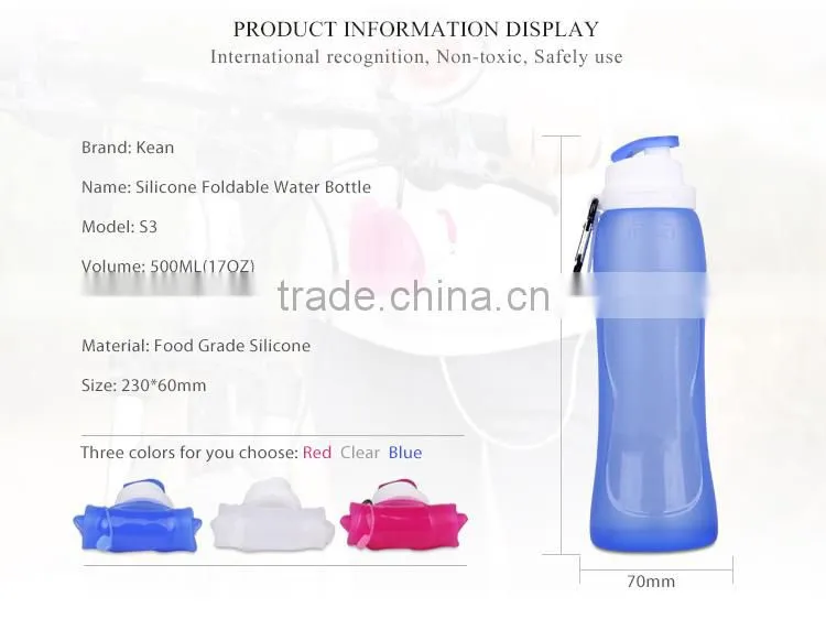 320ml small volume silicone kids water bottle