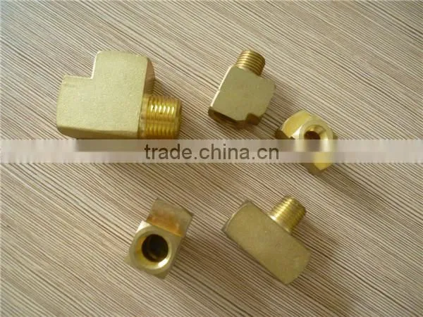 NPT, BSP pneumatic brass L-type brass connector,female threaded connection with sleeve for hose barb