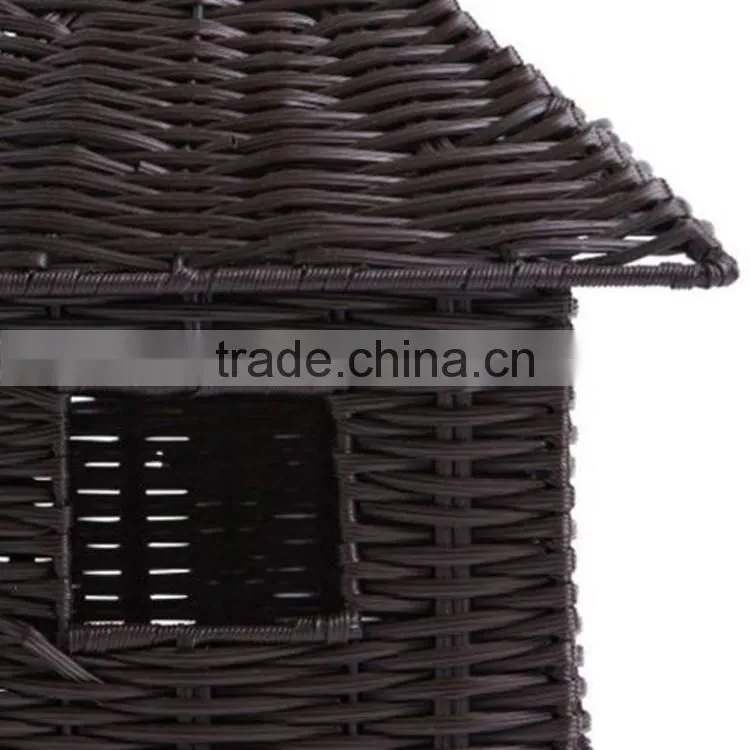 New resin wicker woven mini hanging style cheap wholesale bird houses