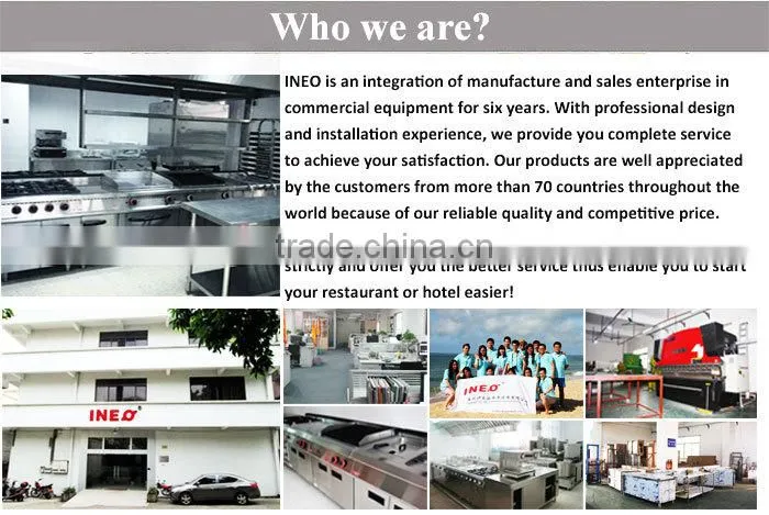 4 Glass Doors Stainless Steel Commercial Cooling Worktable(INEO are professional on commercial kitchen project)