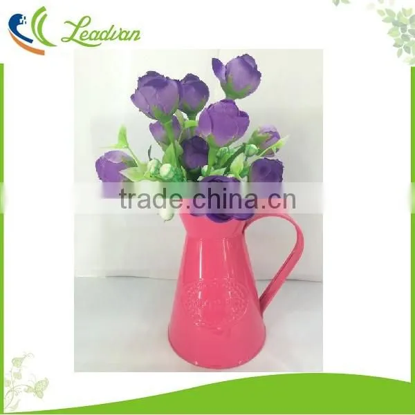 Home flower pots planters vintage finish barrel coffee metal bucket with handle wedding decor