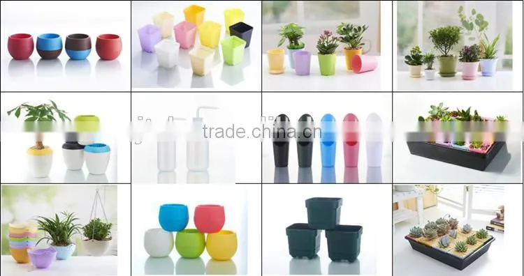 Round Plastic Plant Flower Pot Home Office Decor Planter-Medium Size
