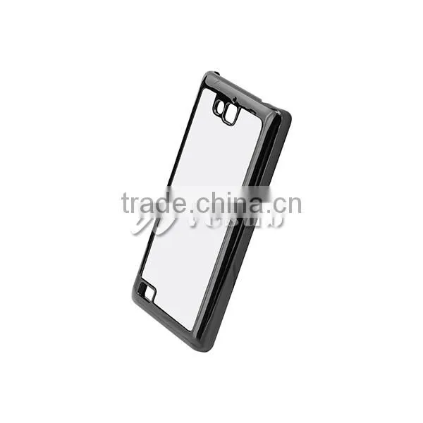 Guangzhou 2D Sublimation Custom Printed Black Color Silicone Plastic Phone Case With Aluminum Sheet For Huawei Honor 3C