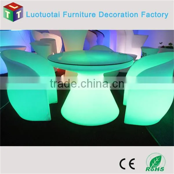 wireless remote control led furniture set RGBW color change led bar table and led chair