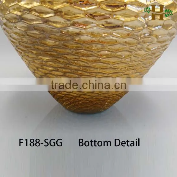 Gold Color Handicraft Christmas Decoration Glass Vases
