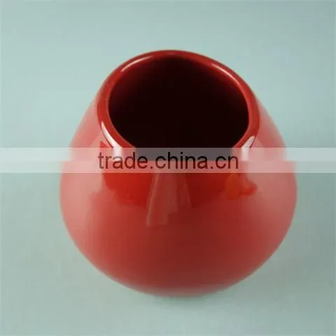 Mini red color glazed ceramic vases with cheao price in stock