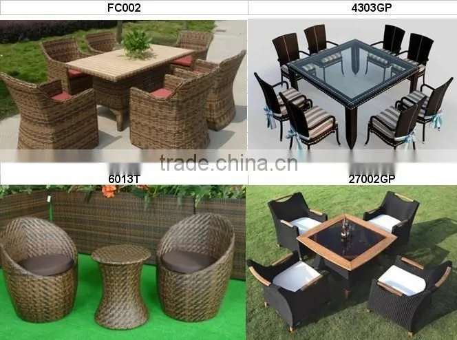 outdoor rattan wicker new design tables and chairs for events console table