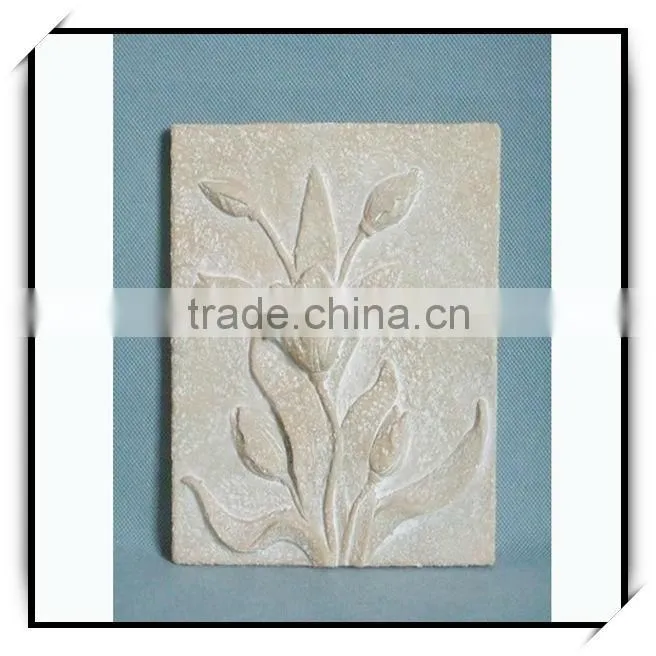 Hot selling 8 inches pink stone resin decorated wall plaque