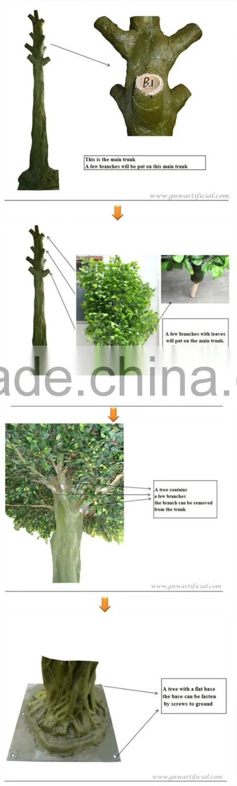 BTR012 GNW minitype artificial ficus microcarpa trees for wedding decoration