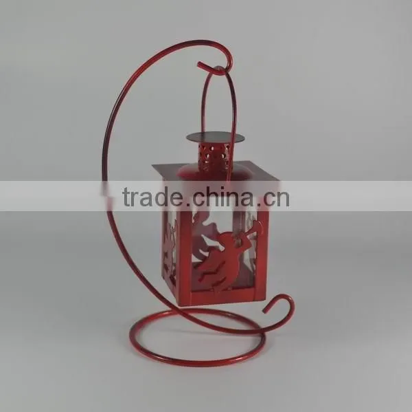 Metal mini christmas lantern with metal stand