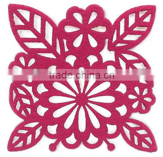 2017 hot new products alibaba website wholesale handmade felt decorative heat protection folding table plate mat made in china