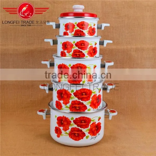 Wholesale non-stick enamel turkish cookware set / cooking pot set 18-26cm