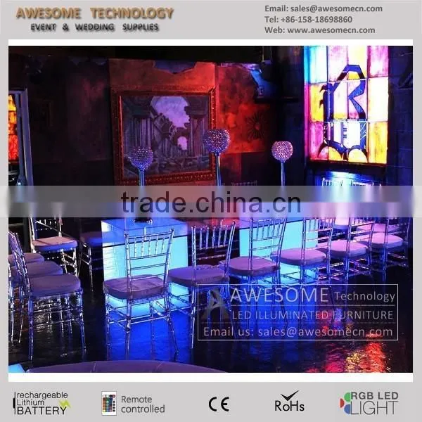 LED Flashing Dining Table Colour Changing Tempered Glass Table Lighted Square Dining Tables