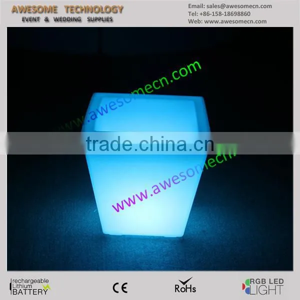 Luxury lighted plastic flower pot with led light