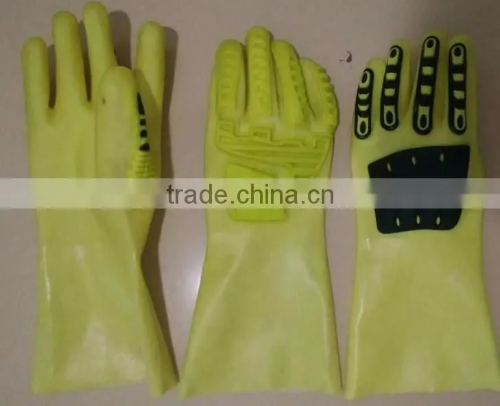 SunnyHope PVC coated oil resistant TPR Impact Gloves