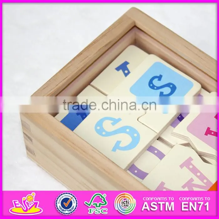 2016 hot sale educational children wooden mini domino set WJ276930