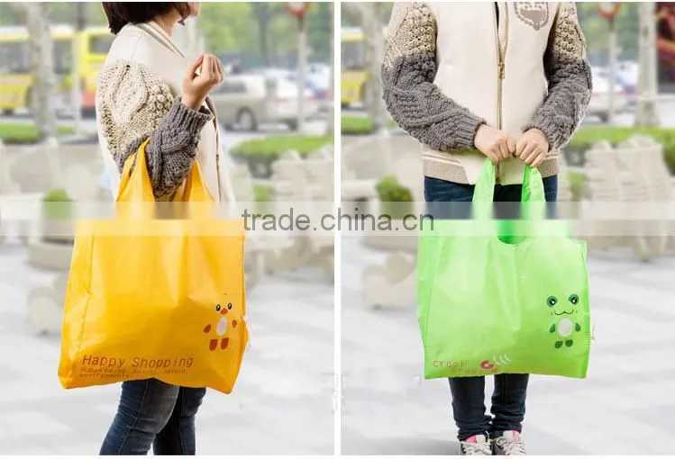 Cute Eco Reusable Nylon folding Foldable Shopping Bag