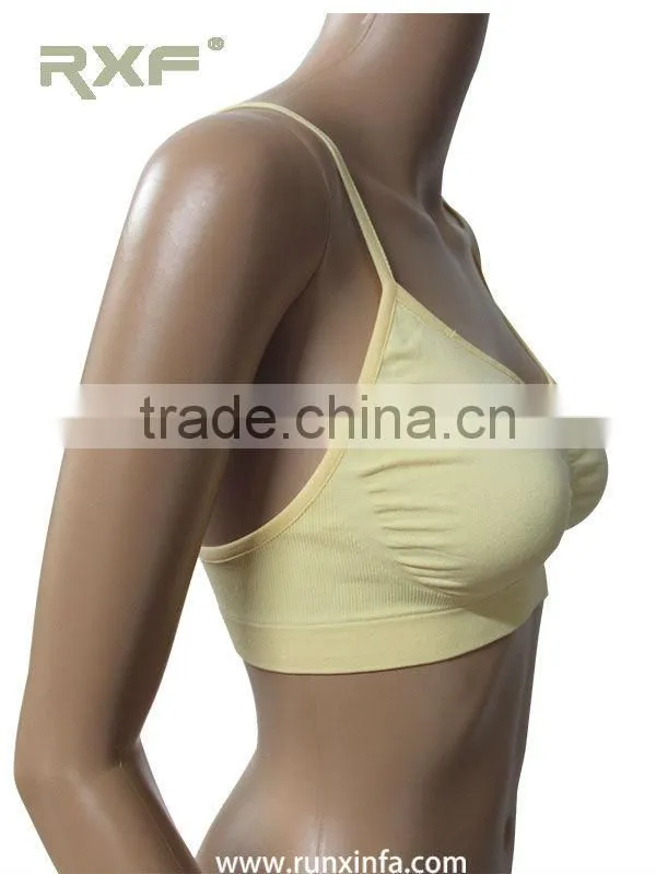 Wholesale yellow seamless sports bra, stylish bra in China factory