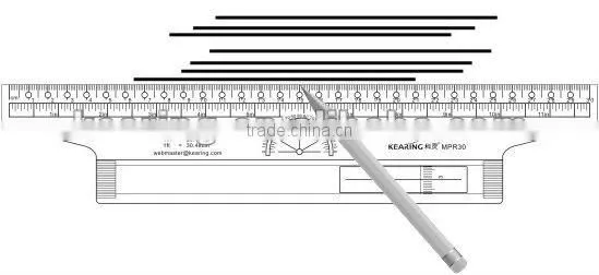 High quality single package plastic parallel rolling ruler with 30cm&12 inch for measuring