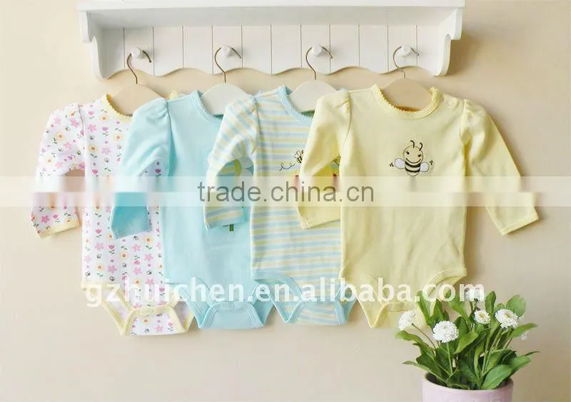 mom and bab 2012 sping baby clothes 100% cotton embroider long sleeve bodysuit