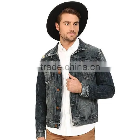 men fashion denim cotton jacket street wear custom your own design