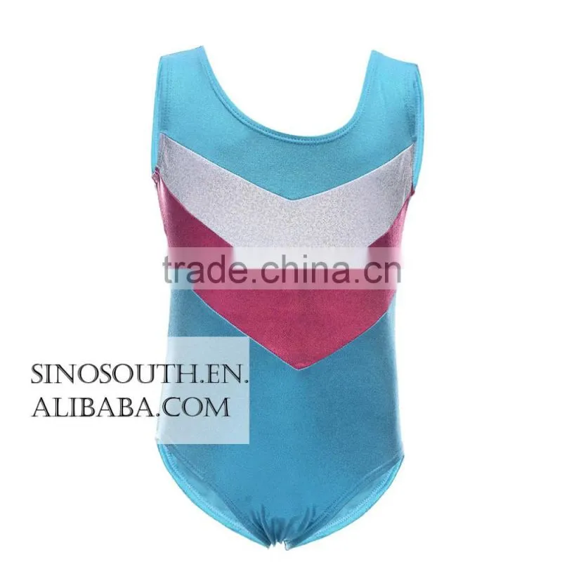 2017 One-piece Shining Double-V Gymnastics Athletic Leotard for Little Girls