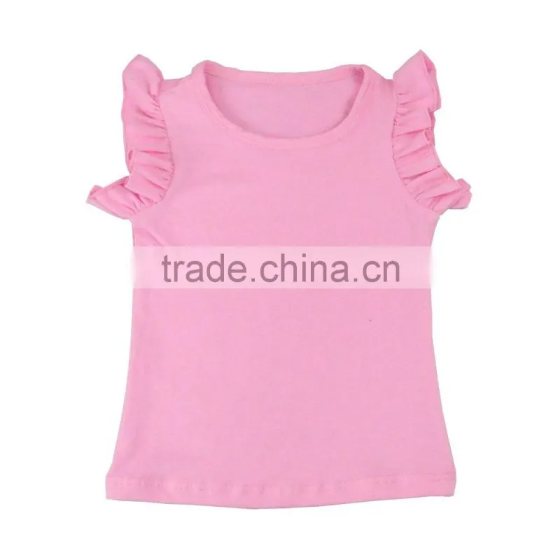 Newborn baby t-shirt summer 2017 slim fit 100% cotton girl ruffle sleeve shirts