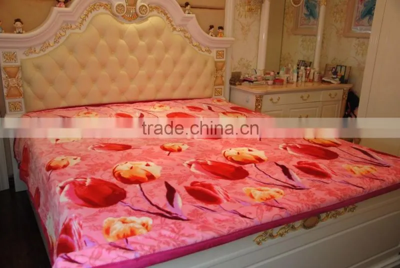 Beautiful flower print flannel blanket