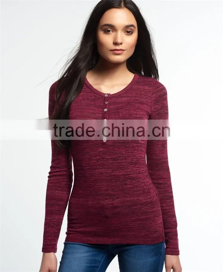 2016 Guangzhou Shandao Autumn Casual Style Women Daily Wear Long Sleeve Round Neck Slim White Rayon Tops