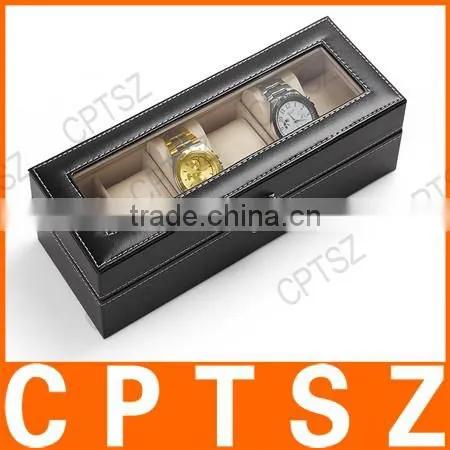 Beautifully six windows standard edition leather watch display box storage box watch box watch