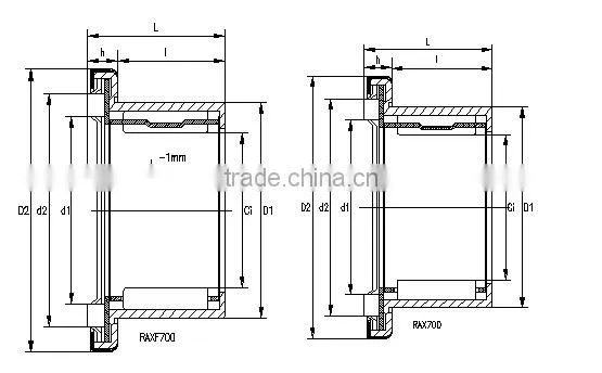 RAX745 Combined Needle thrust needle roller bearing 45x52x22.2mm