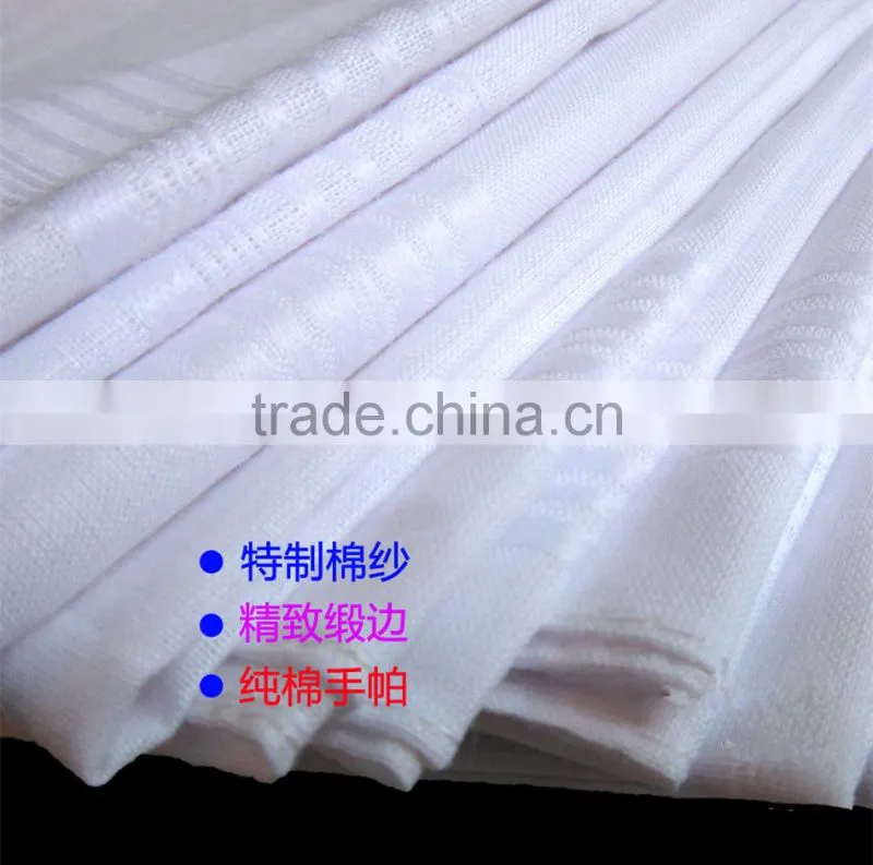 Wholesale hot sale 100% cotton white handkerchief