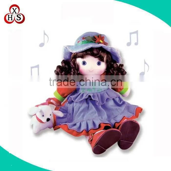 Hot sell custom plush musical night-light toy soft stuffed mechanical toys plush