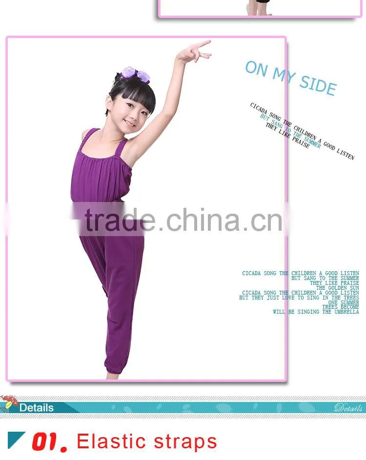 Child Ballet Leotard Jumpsuit Children Cotton Gymnastic Suspenders Pants Training Ballet Dancewear