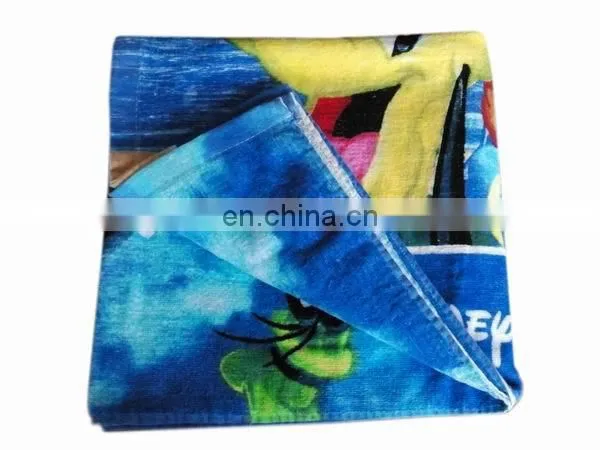 100% cotton printed plush terry beach towel