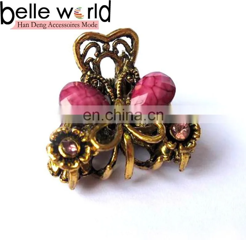 Elegant Europen Retro Mini Alloy Rhinestone Jewel Hair Claw Clip