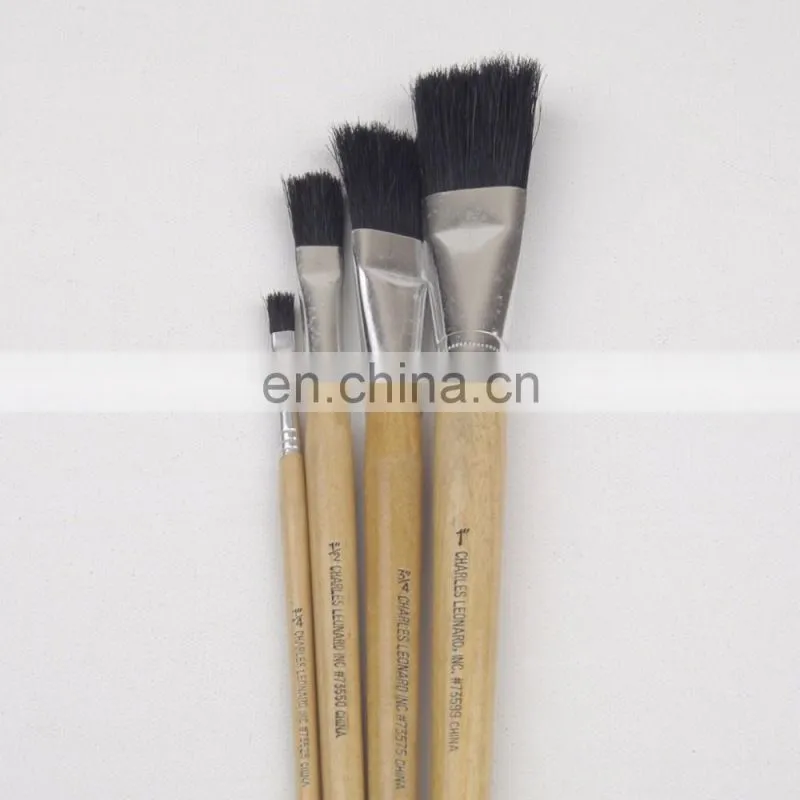 Long Wooden Handle Artist Bristle Paint Brushes