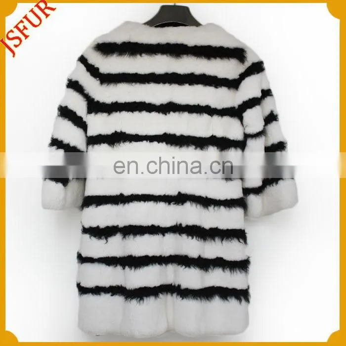 2015 elegant winter coat with round collar women's new design fur coat with 100% real rabbit fur